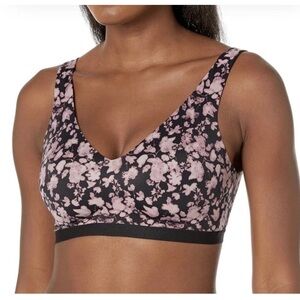 Warners Cloud 9 | Wireless Lightly Lined Bra | Black Floral | Sz Medium